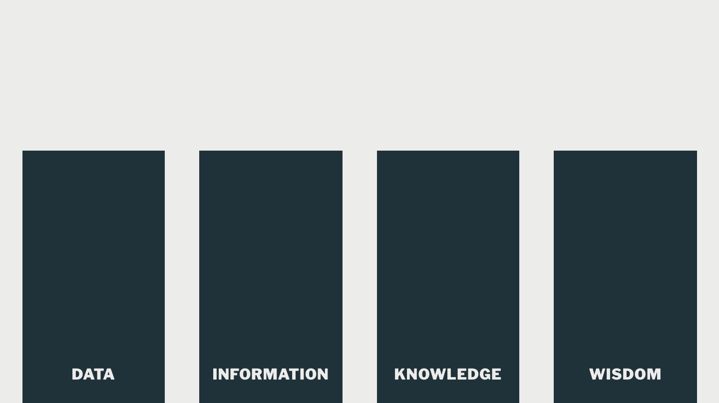 Data - Information - Knowledge - Wisdom